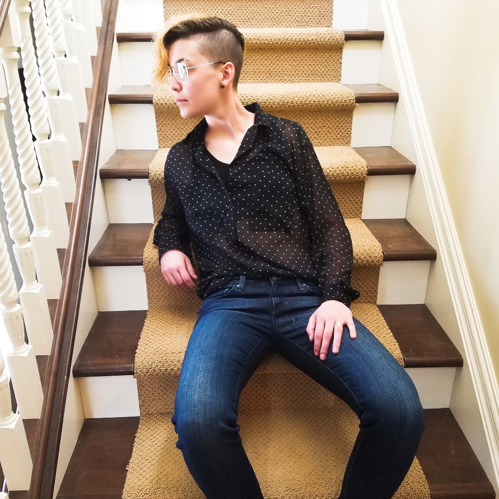 Sheer button down